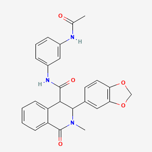 N-[3-(acetylamino)phenyl]-3-(1,3-benzodioxol-5-yl)-2-methyl-1-oxo-1,2,3,4-tetrahydroisoquinoline-4-carboxamide