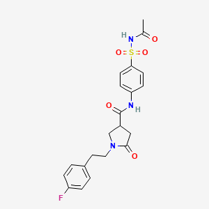 N-[4-(acetylsulfamoyl)phenyl]-1-[2-(4-fluorophenyl)ethyl]-5-oxopyrrolidine-3-carboxamide