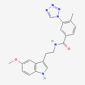 N-[2-(5-methoxy-1H-indol-3-yl)ethyl]-4-methyl-3-(1H-tetrazol-1-yl)benzamide