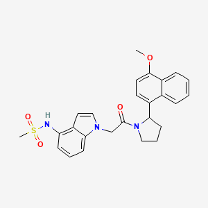 N-(1-{2-[2-(4-methoxynaphthalen-1-yl)pyrrolidin-1-yl]-2-oxoethyl}-1H-indol-4-yl)methanesulfonamide