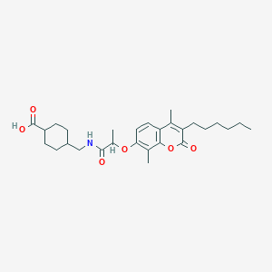 trans-4-[({2-[(3-hexyl-4,8-dimethyl-2-oxo-2H-chromen-7-yl)oxy]propanoyl}amino)methyl]cyclohexanecarboxylic acid