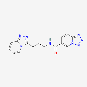 molecular formula C15H14N8O B11011005 N-[3-([1,2,4]triazolo[4,3-a]pyridin-3-yl)propyl]tetrazolo[1,5-a]pyridine-6-carboxamide 