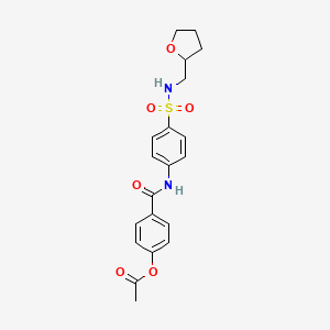 molecular formula C20H22N2O6S B11011008 4-({4-[(Tetrahydrofuran-2-ylmethyl)sulfamoyl]phenyl}carbamoyl)phenyl acetate 