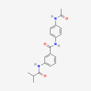 molecular formula C19H21N3O3 B11011021 N-[4-(acetylamino)phenyl]-3-[(2-methylpropanoyl)amino]benzamide 