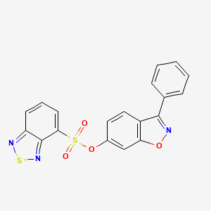 molecular formula C19H11N3O4S2 B11011027 3-Phenyl-1,2-benzoxazol-6-yl 2,1,3-benzothiadiazole-4-sulfonate 