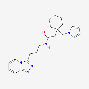 molecular formula C22H29N5O B11011037 2-[1-(1H-pyrrol-1-ylmethyl)cyclohexyl]-N-[3-([1,2,4]triazolo[4,3-a]pyridin-3-yl)propyl]acetamide 