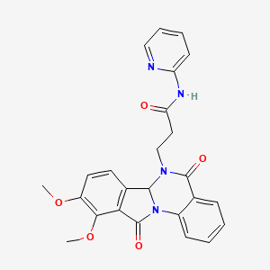 3-(9,10-dimethoxy-5,11-dioxo-6a,11-dihydroisoindolo[2,1-a]quinazolin-6(5H)-yl)-N-(pyridin-2-yl)propanamide