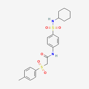 N-[4-(cyclohexylsulfamoyl)phenyl]-2-[(4-methylphenyl)sulfonyl]acetamide