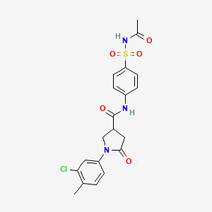 N-[4-(acetylsulfamoyl)phenyl]-1-(3-chloro-4-methylphenyl)-5-oxopyrrolidine-3-carboxamide