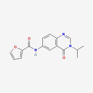 molecular formula C16H15N3O3 B11011085 N-[4-oxo-3-(propan-2-yl)-3,4-dihydroquinazolin-6-yl]furan-2-carboxamide 