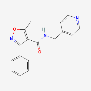 5-methyl-3-phenyl-N-(pyridin-4-ylmethyl)-1,2-oxazole-4-carboxamide