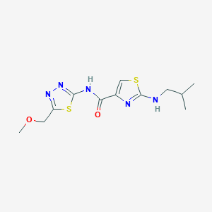 molecular formula C12H17N5O2S2 B11011109 N-[(2E)-5-(methoxymethyl)-1,3,4-thiadiazol-2(3H)-ylidene]-2-[(2-methylpropyl)amino]-1,3-thiazole-4-carboxamide 