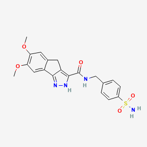 molecular formula C20H20N4O5S B11011123 6,7-dimethoxy-N-(4-sulfamoylbenzyl)-2,4-dihydroindeno[1,2-c]pyrazole-3-carboxamide 