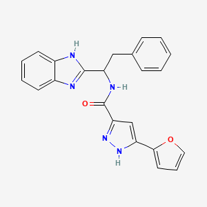 molecular formula C23H19N5O2 B11011132 N-[1-(1H-benzimidazol-2-yl)-2-phenylethyl]-5-(furan-2-yl)-1H-pyrazole-3-carboxamide 