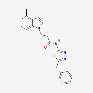 N-(5-benzyl-1,3,4-thiadiazol-2-yl)-3-(4-methyl-1H-indol-1-yl)propanamide