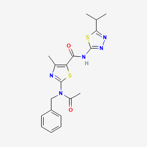 2-[acetyl(benzyl)amino]-4-methyl-N-[(2E)-5-(propan-2-yl)-1,3,4-thiadiazol-2(3H)-ylidene]-1,3-thiazole-5-carboxamide