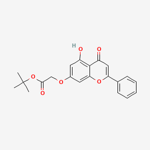 molecular formula C21H20O6 B11011174 Tert-butyl 2-(5-hydroxy-4-oxo-2-phenylchromen-7-yl)oxyacetate 