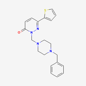 molecular formula C20H22N4OS B11011198 2-[(4-benzylpiperazin-1-yl)methyl]-6-(thiophen-2-yl)pyridazin-3(2H)-one 