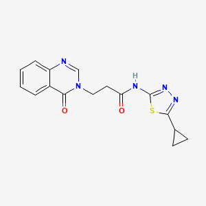 molecular formula C16H15N5O2S B11011216 N-(5-cyclopropyl-1,3,4-thiadiazol-2-yl)-3-(4-oxoquinazolin-3(4H)-yl)propanamide 