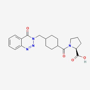 molecular formula C20H24N4O4 B11011224 1-({4-[(4-oxo-1,2,3-benzotriazin-3(4H)-yl)methyl]cyclohexyl}carbonyl)-L-proline 