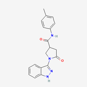 molecular formula C19H18N4O2 B11011242 1-(1H-indazol-3-yl)-N-(4-methylphenyl)-5-oxopyrrolidine-3-carboxamide 