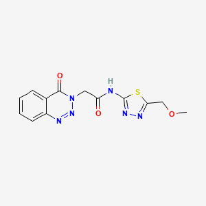 N-[(2E)-5-(methoxymethyl)-1,3,4-thiadiazol-2(3H)-ylidene]-2-(4-oxo-1,2,3-benzotriazin-3(4H)-yl)acetamide