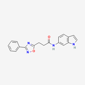 molecular formula C19H16N4O2 B11011269 N-(1H-indol-6-yl)-3-(3-phenyl-1,2,4-oxadiazol-5-yl)propanamide 