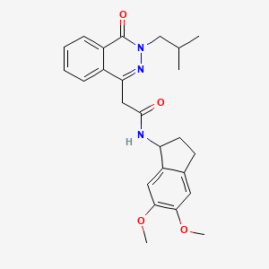 molecular formula C25H29N3O4 B11011322 N-(5,6-dimethoxy-2,3-dihydro-1H-inden-1-yl)-2-[3-(2-methylpropyl)-4-oxo-3,4-dihydrophthalazin-1-yl]acetamide 