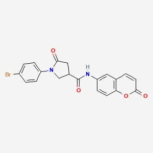 molecular formula C20H15BrN2O4 B11011344 1-(4-bromophenyl)-5-oxo-N-(2-oxo-2H-chromen-6-yl)pyrrolidine-3-carboxamide 