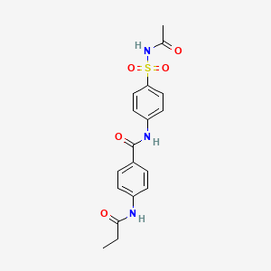 N-[4-(acetylsulfamoyl)phenyl]-4-(propanoylamino)benzamide