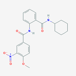 molecular formula C21H23N3O5 B11011357 N-[2-(cyclohexylcarbamoyl)phenyl]-4-methoxy-3-nitrobenzamide 