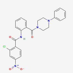 molecular formula C24H21ClN4O4 B11011363 2-chloro-4-nitro-N-{2-[(4-phenylpiperazin-1-yl)carbonyl]phenyl}benzamide 