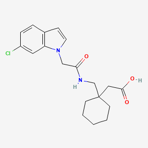 [1-({[(6-chloro-1H-indol-1-yl)acetyl]amino}methyl)cyclohexyl]acetic acid