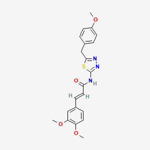 (2E)-3-(3,4-dimethoxyphenyl)-N-[5-(4-methoxybenzyl)-1,3,4-thiadiazol-2-yl]prop-2-enamide