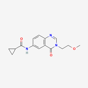 N-[3-(2-methoxyethyl)-4-oxo-3,4-dihydroquinazolin-6-yl]cyclopropanecarboxamide