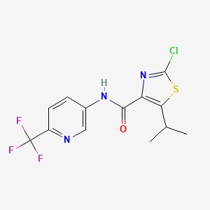 molecular formula C13H11ClF3N3OS B11011464 2-chloro-5-(propan-2-yl)-N-[6-(trifluoromethyl)pyridin-3-yl]-1,3-thiazole-4-carboxamide 