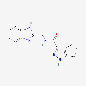 molecular formula C15H15N5O B11011477 N-(1H-benzimidazol-2-ylmethyl)-2,4,5,6-tetrahydrocyclopenta[c]pyrazole-3-carboxamide 