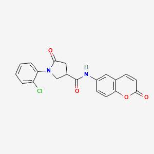 1-(2-chlorophenyl)-5-oxo-N-(2-oxo-2H-chromen-6-yl)pyrrolidine-3-carboxamide