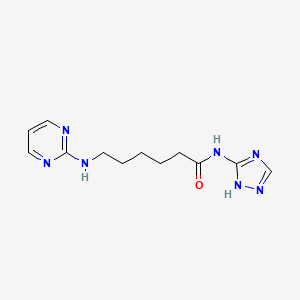 molecular formula C12H17N7O B11011482 6-(pyrimidin-2-ylamino)-N-(4H-1,2,4-triazol-3-yl)hexanamide 