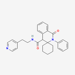 molecular formula C28H29N3O2 B11011484 1'-Oxo-2'-phenyl-N-[2-(pyridin-4-YL)ethyl]-2',4'-dihydro-1'H-spiro[cyclohexane-1,3'-isoquinoline]-4'-carboxamide 