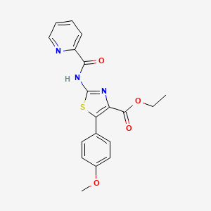 Ethyl 5-(4-methoxyphenyl)-2-[(pyridin-2-ylcarbonyl)amino]-1,3-thiazole-4-carboxylate