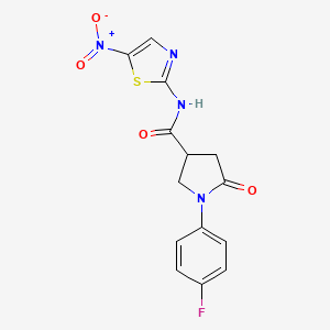 1-(4-fluorophenyl)-N-(5-nitro-1,3-thiazol-2-yl)-5-oxopyrrolidine-3-carboxamide