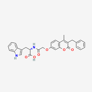 (2S)-2-({2-[(3-benzyl-4-methyl-2-oxo-2H-chromen-7-yl)oxy]acetyl}amino)-3-(1H-indol-3-yl)propanoic acid