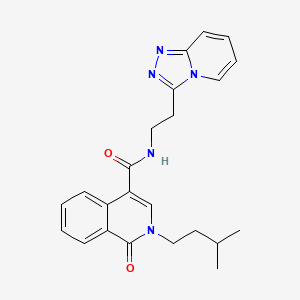 2-(3-methylbutyl)-1-oxo-N-[2-([1,2,4]triazolo[4,3-a]pyridin-3-yl)ethyl]-1,2-dihydroisoquinoline-4-carboxamide