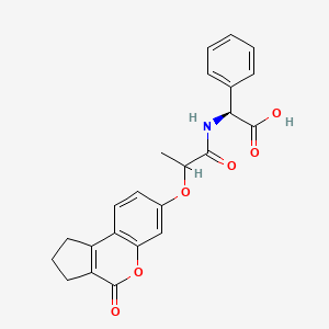 molecular formula C23H21NO6 B11011578 (2S)-({2-[(4-oxo-1,2,3,4-tetrahydrocyclopenta[c]chromen-7-yl)oxy]propanoyl}amino)(phenyl)ethanoic acid 