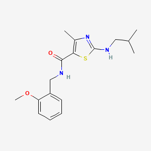 molecular formula C17H23N3O2S B11011590 N-(2-methoxybenzyl)-4-methyl-2-[(2-methylpropyl)amino]-1,3-thiazole-5-carboxamide 