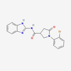 molecular formula C18H15BrN4O2 B11011609 1-(2-bromophenyl)-N-(1,3-dihydro-2H-benzimidazol-2-ylidene)-5-oxopyrrolidine-3-carboxamide 