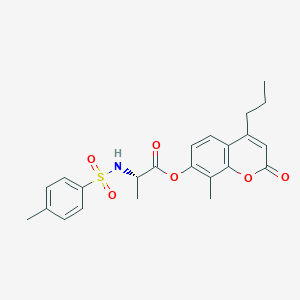 molecular formula C23H25NO6S B11011650 (S)-8-methyl-2-oxo-4-propyl-2H-chromen-7-yl 2-(4-methylphenylsulfonamido)propanoate 