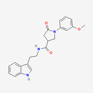 molecular formula C22H23N3O3 B11011661 N-[2-(1H-indol-3-yl)ethyl]-1-(3-methoxyphenyl)-5-oxopyrrolidine-3-carboxamide 