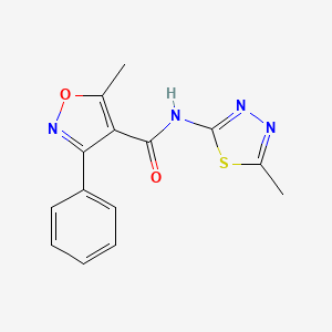 molecular formula C14H12N4O2S B11011669 5-methyl-N-(5-methyl-1,3,4-thiadiazol-2-yl)-3-phenyl-1,2-oxazole-4-carboxamide 